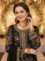 Black Color Chiffon Fabric Sequence With Khatli Work Eid Special Pakistani Suit