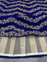 Blue Color Chinon Silk Fabric Coding With Sequence Work Lehenga
