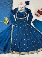 Blue Color Fendi Silk Fabric Sequence Work Gown