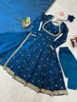 Blue Color Fendi Silk Fabric Sequence Work Gown