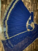 Blue Color Georgette Fabric Jari Work With Sequence Work Lehenga