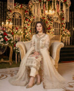 Cream Color Chiffon Fabric Sequence With Khatli Work Eid Special Pakistani Suit