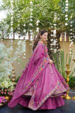 Dusty Rose Color Soft Crunchy Silk Fabric Sequence Work Sharara Gown