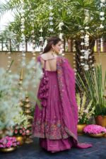Dusty Rose Color Soft Crunchy Silk Fabric Sequence Work Sharara Gown