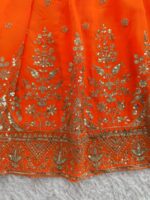 Fanta Color Georgette Fabric Sequence Work Gown