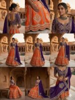 Fanta Color Silk Fabric Coding With Sequence Work Two Tone Lehenga