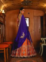 Fanta Color Silk Fabric Coding With Sequence Work Two Tone Lehenga