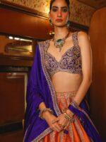 Fanta Color Silk Fabric Coding With Sequence Work Two Tone Lehenga