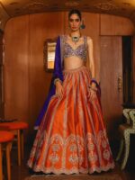 Fanta Color Silk Fabric Coding With Sequence Work Two Tone Lehenga
