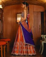 Fanta Color Silk Fabric Coding With Sequence Work Two Tone Lehenga