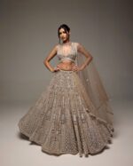 Gold Color Net Fabric Sequence Work Lehenga
