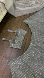 Grey Color Kasturi Crepe Silk Fabric Sequence Work Lehenga