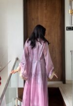 Lavender Color Jimmy Silk Fabric Embroidery Work Koti Style Palazzo Suit