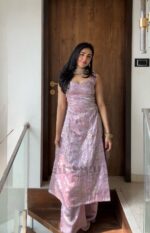 Lavender Color Jimmy Silk Fabric Embroidery Work Koti Style Palazzo Suit