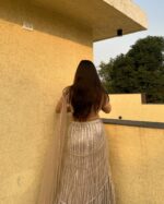 Light Brown Color Soft Butterfly Net Fabric Sequence With Jari Work Lehenga