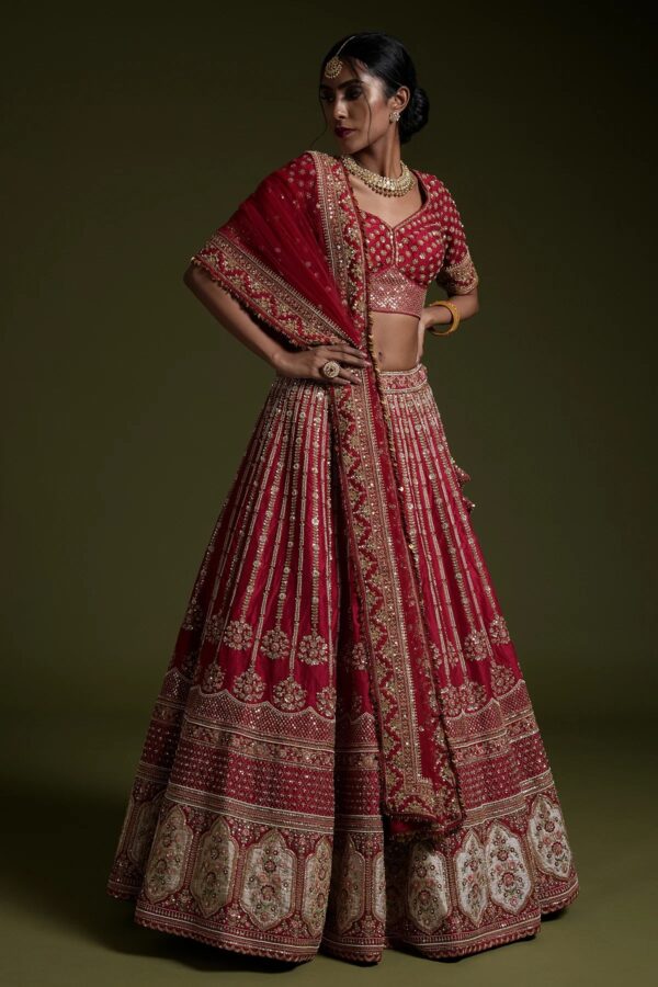 Maroon Color Rangoon Silk Fabric Sequence Work Bridal Lehenga