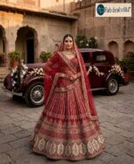 Maroon Color Rangoon Silk Fabric Sequence Work Bridal Lehenga