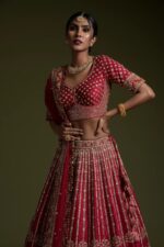 Maroon Color Rangoon Silk Fabric Sequence Work Bridal Lehenga