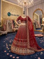 Maroon Color Rangoon Silk Fabric Sequence Work Bridal Lehenga