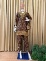 Multi Color Mul Cotton Fabric Embroidery Work Stylish Cord Set