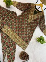 Multi Color Mul Cotton Fabric Embroidery Work Stylish Cord Set