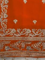 Orange Color Faux Georgette Fabric Sequence Work Palazzo Suit