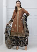 Orange Color Nylon Twill Net Fabric Sequence With Embroidery Work Palazzo Suit