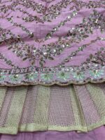 Pink Color Chinon Silk Fabric Multi Thread With Sequence Work Lehenga