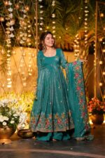 Rama Color Soft Crunchy Silk Fabric Sequence Work Sharara Gown