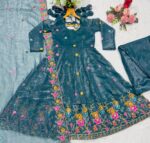 Rama Color Soft Crunchy Silk Fabric Sequence Work Sharara Gown