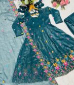 Rama Color Soft Crunchy Silk Fabric Sequence Work Sharara Gown