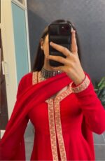 Red Color Georgette Fabric Sequence Work Sharara Suit