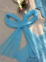 Sky Color Faux Georgette Fabric Real Mirror Work Sharara Set