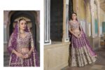 Special For Wedding Lavender Color Butterfly Net Fabric Fancy Thread Sequence Work Bridal Lehenga
