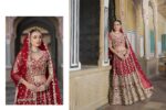 Special For Wedding Red Color Butterfly Net Fabric Fancy Thread Sequence Work Bridal Lehenga