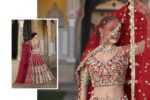 Special For Wedding Red Color Butterfly Net Fabric Fancy Thread Sequence Work Bridal Lehenga