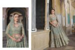 Special For Wedding Sky Color Butterfly Net Fabric Fancy Thread Sequence Work Bridal Lehenga