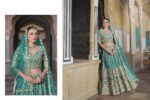 Special For Wedding Teal Green Color Butterfly Net Fabric Fancy Thread Sequence Work Bridal Lehenga