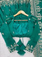 Teal Green Color Crunchy Silk Fabric Sequence Work Anarkali Suit
