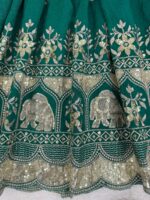 Teal Green Color Crunchy Silk Fabric Sequence Work Anarkali Suit