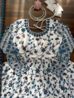 White Color Faux Georgette Fabric Thread With Sequence Work Anarkali Suit