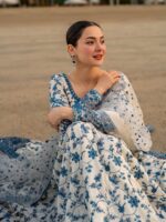 White Color Faux Georgette Fabric Thread With Sequence Work Anarkali Suit