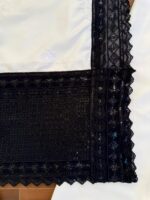 White Color Natural Crepe Fabric Thread With Sequence Work Suit