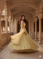 Yellow Color Soft Butterfly Net Fabric Sequence Work Lehenga