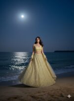 Yellow Color Soft Butterfly Net Fabric Sequence Work Lehenga