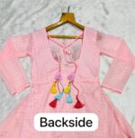 Baby Pink Color Faux Blooming Fabric Foil Work Sharara Suit