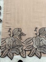 Beige Color Mul Chanderi Fabric Thread Work Suit