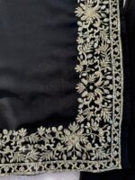 Black Color Faux Georgette Fabric Thread With Sequence Work Palazzo Suit
