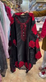 Black Color Fendi Silk Fabric Thread Work Palazzo Suit