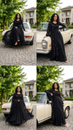 Black Color Georgette Fabric Sequence Work Suit